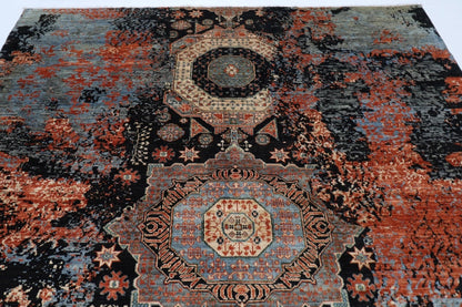 252 x 302 cm | Abstract Mamluk Afghan Tribal Hand Knotted Carpet