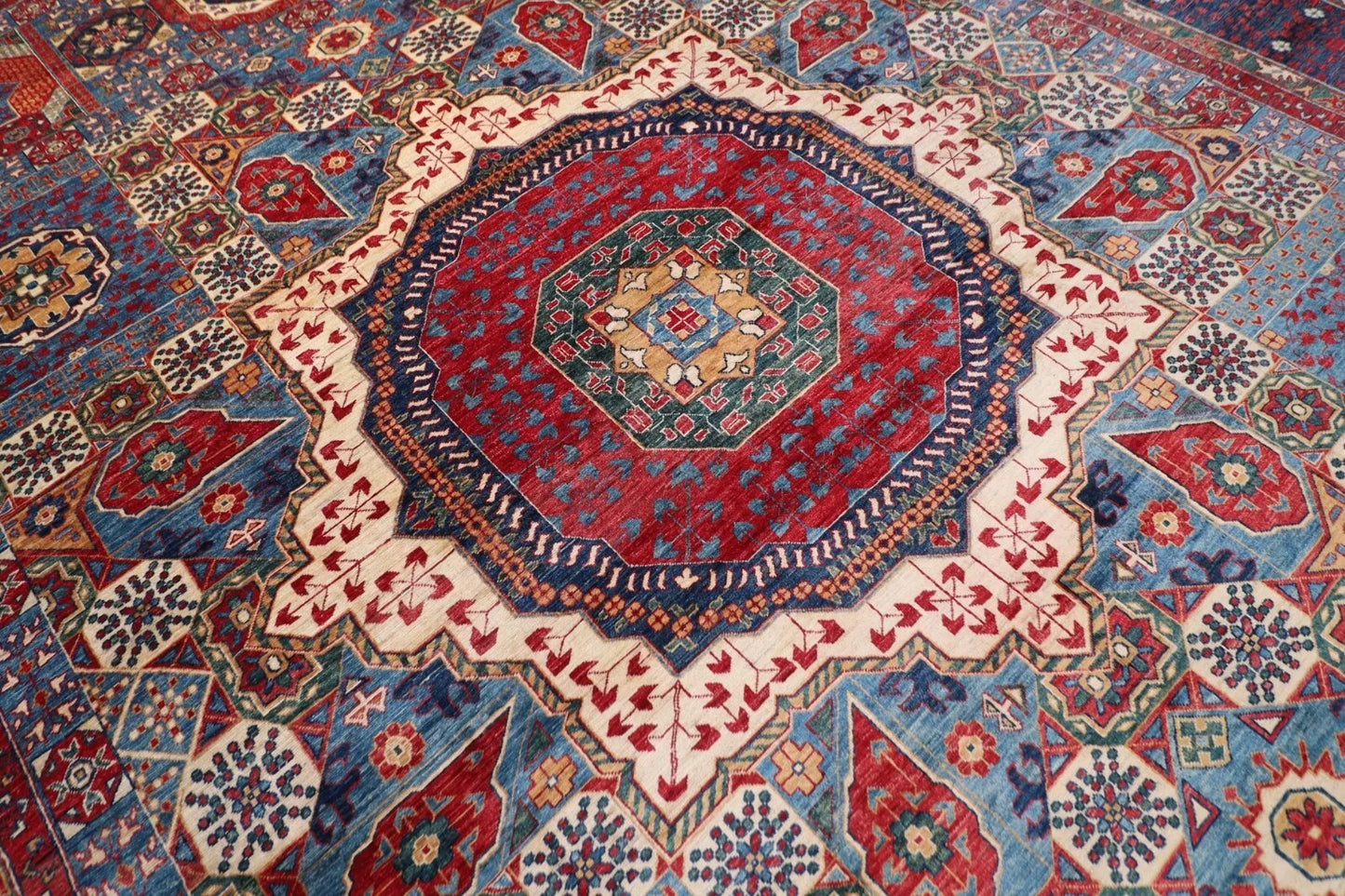 374 x 543 cm | Mamluk Afghan Tribal Hand Knotted Carpet