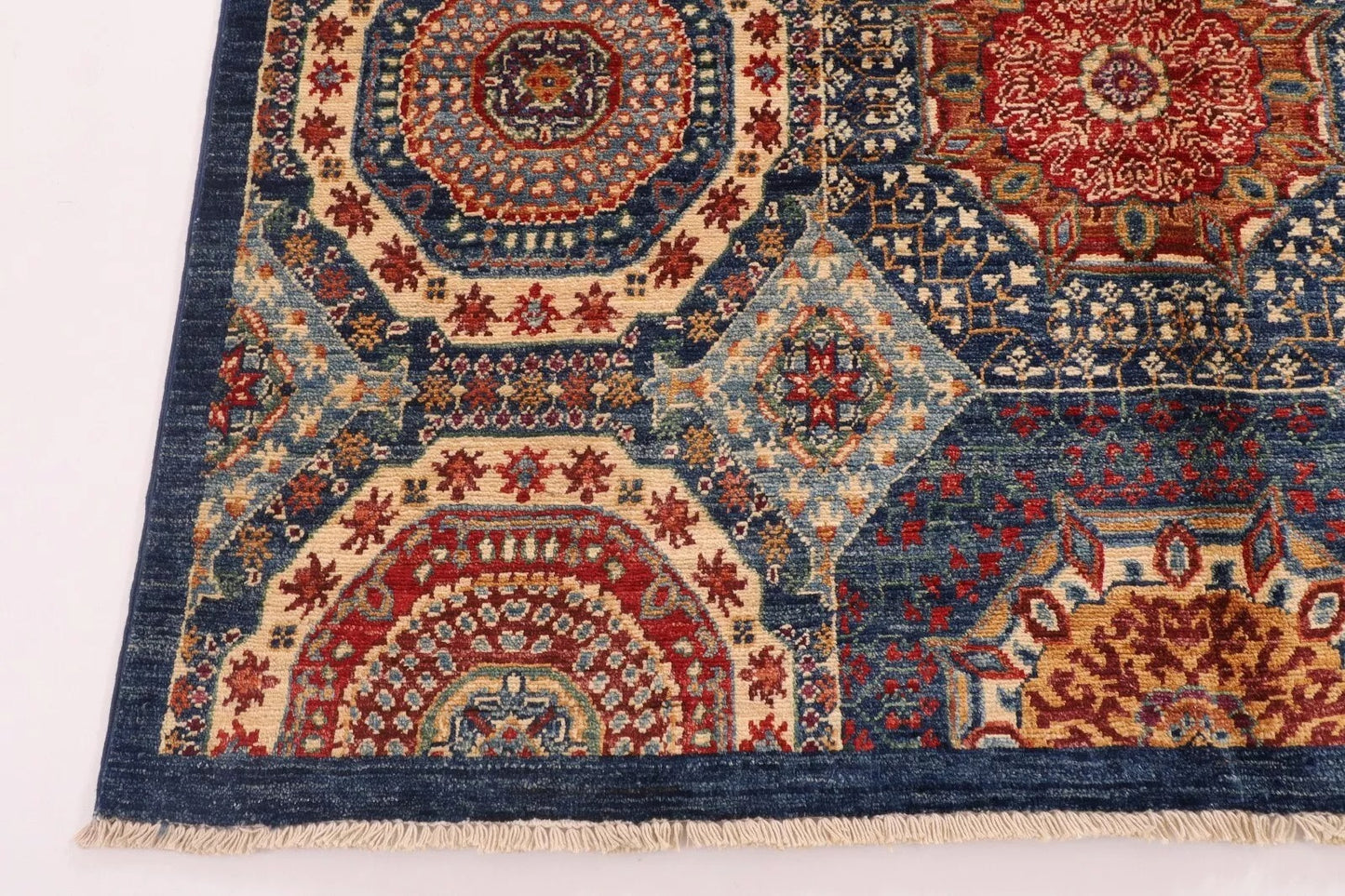 145 x 197 cm | Mamluk Afghan Tribal Hand Knotted Veg Dye Wool Carpet