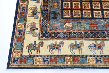 200 x 297 cm | Pazyryk Afghan Tribal Hand Knotted Carpet