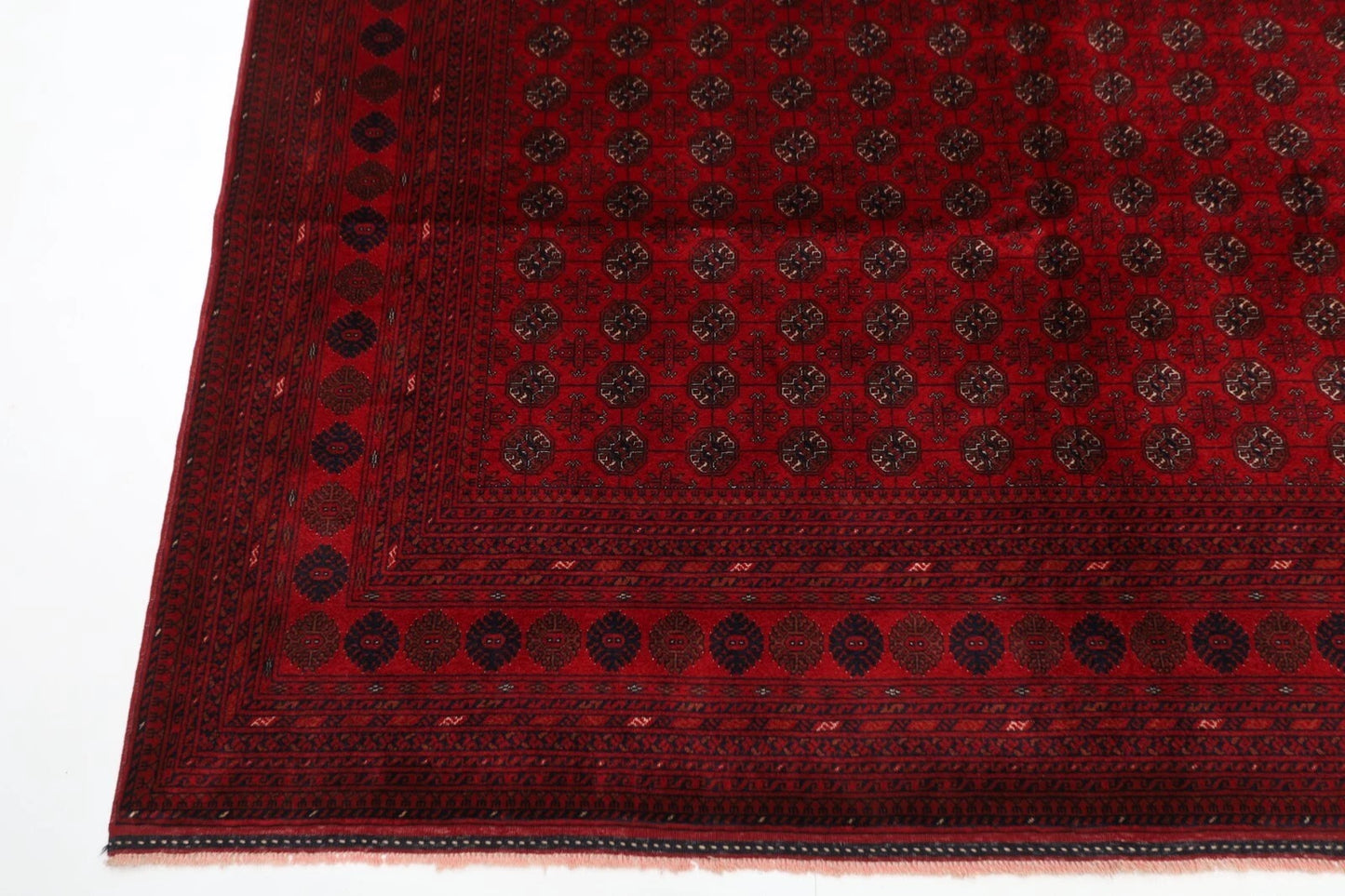 202 x 298 cm | Fine Mori Bokhara Afghan Tribal Hand Knotted Carpet
