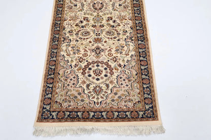 79 x 295 cm | Beige Afghan Tribal Hand Knotted Wool Runner