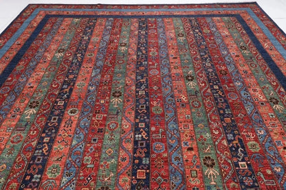 271 x 358 cm | Shawl Afghan Tribal Hand Knotted Carpet