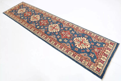 80 x 312 cm | Kazak Afghan Tribal Hand Knotted Wool Runner