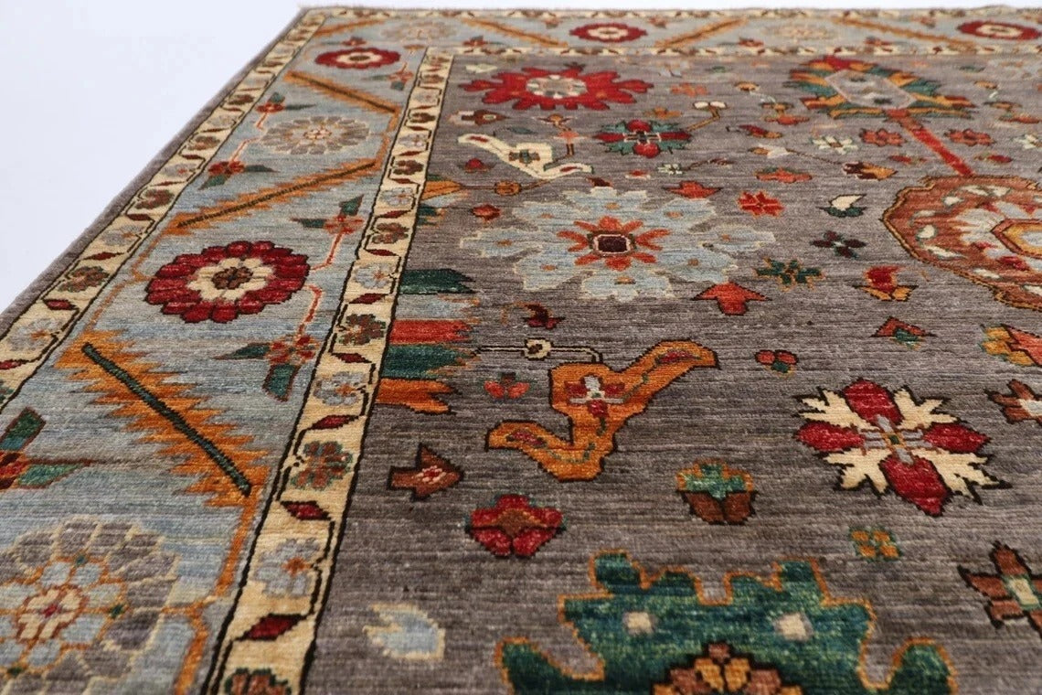 186 x 270 cm |  Bidjar Gray Afghan Tribal Hand Knotted Veg Dye Wool carpet