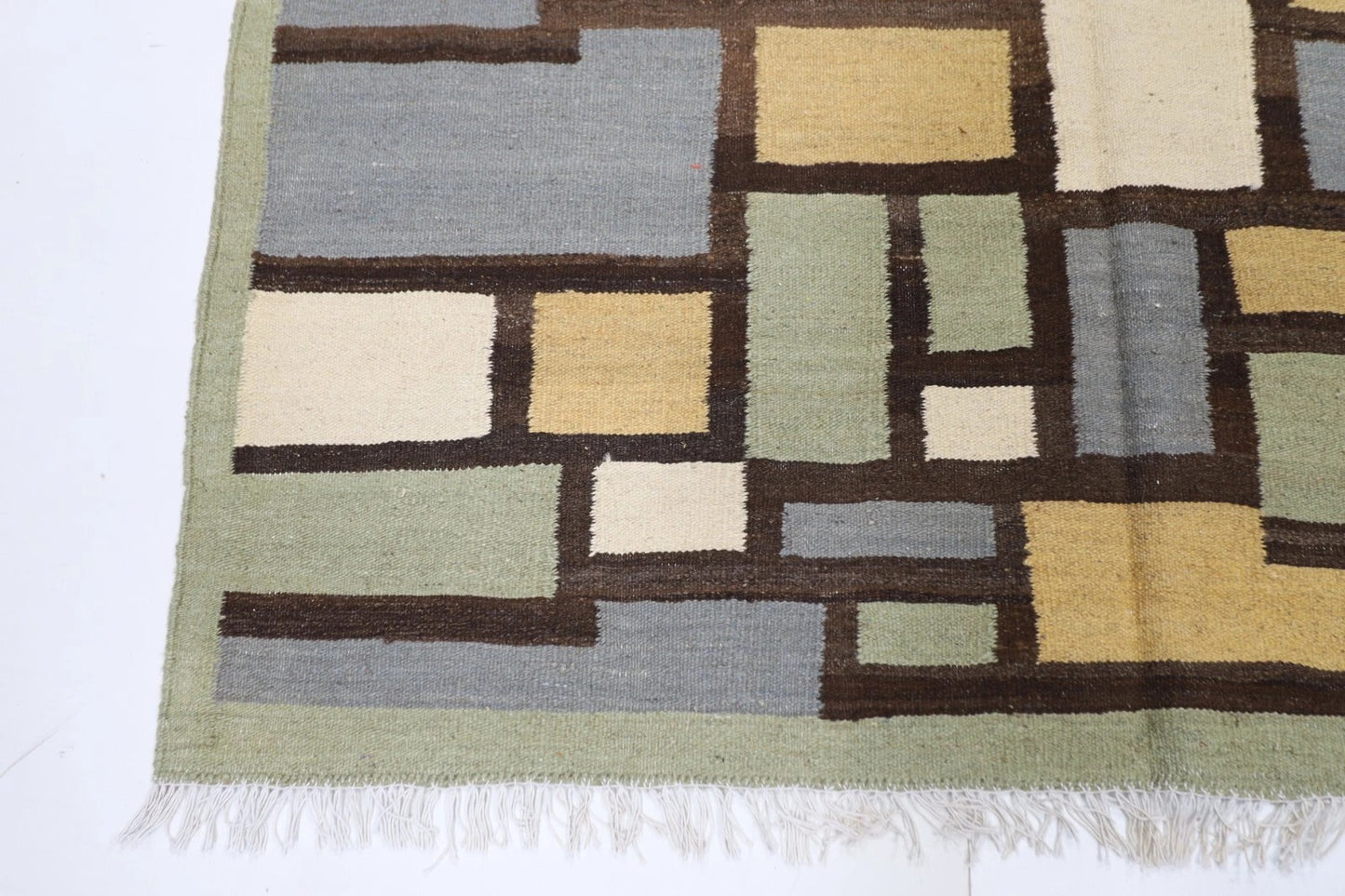 153 x 205 cm | Flat Weave Afghan Tribal Hand Knotted Veg Dye Wool Kilim