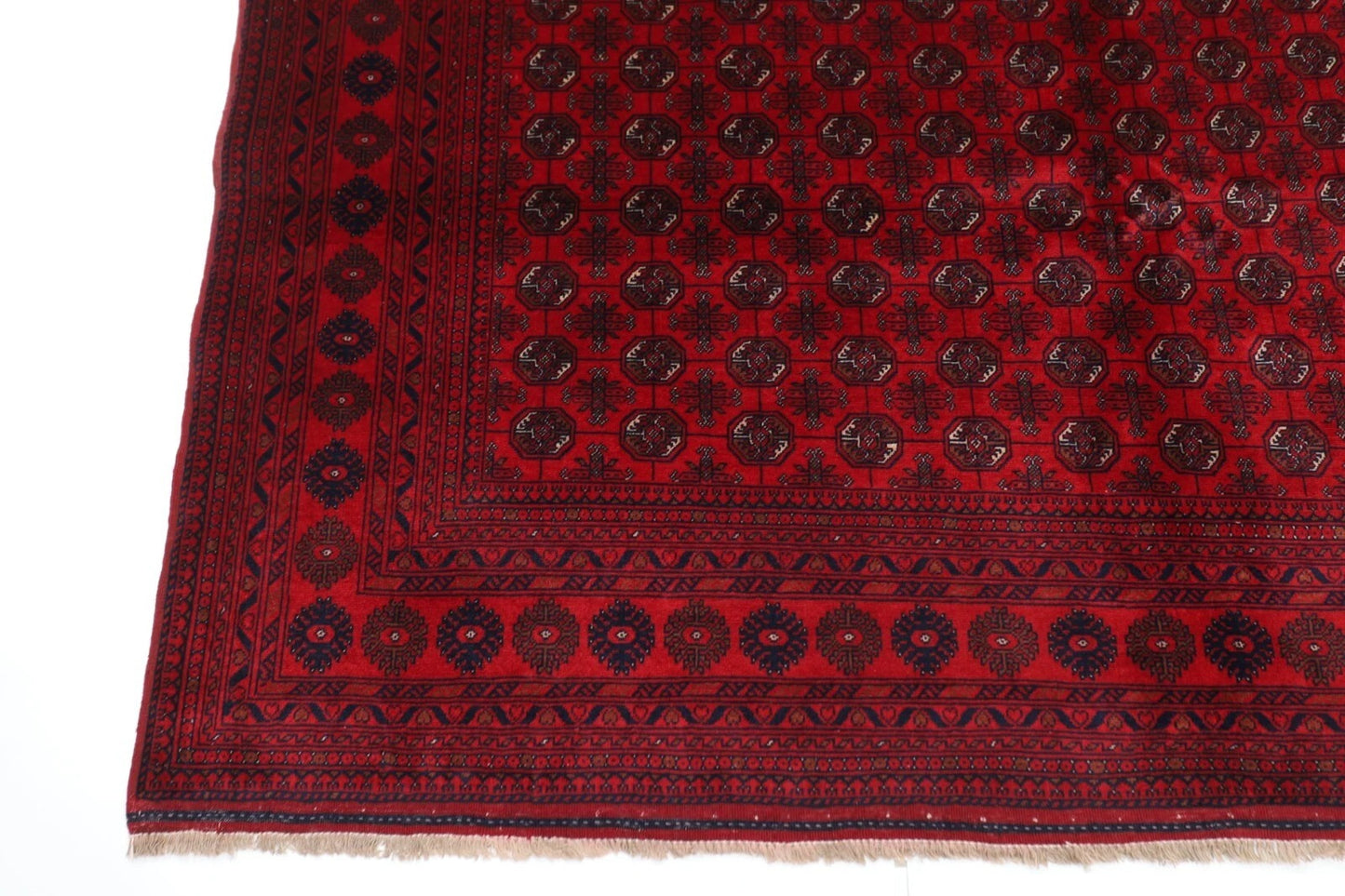 200 x 291 cm | Fine Mori Bokhara Afghan Tribal Hand Knotted Carpet