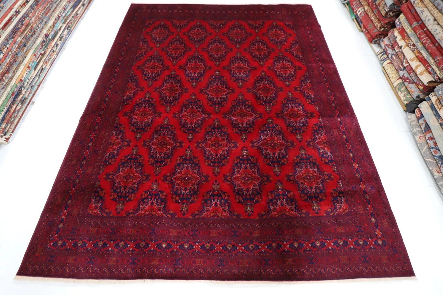 295 x 377 cm | Fine Belgic Afghan Tribal Hand Knotted Carpet