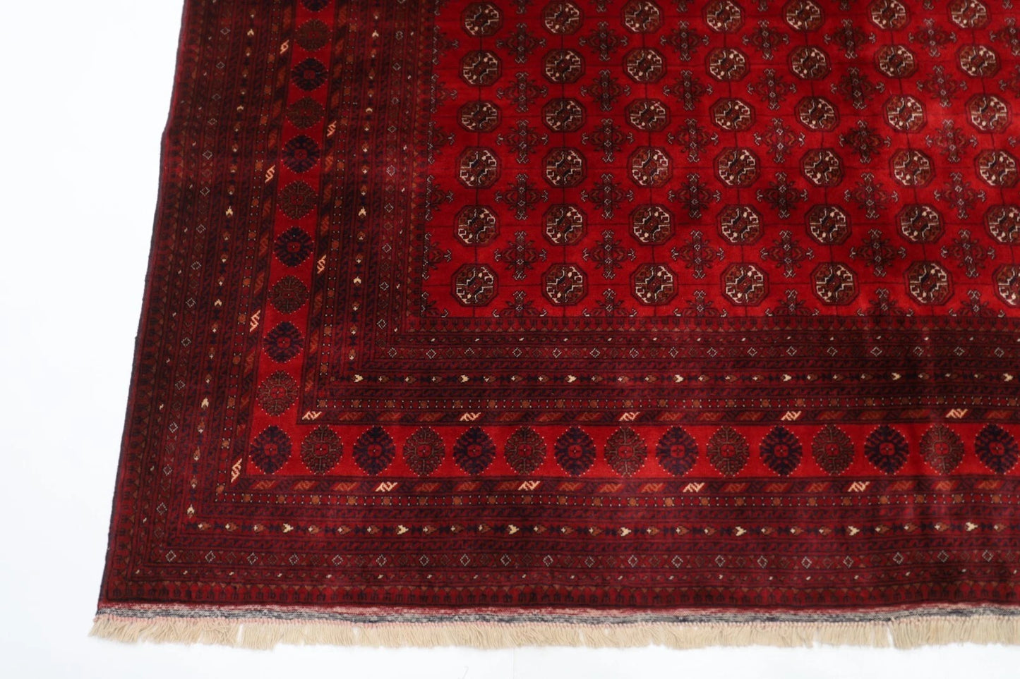 200 x 288 cm | Fine Mori Bokhara Afghan Tribal Hand Knotted Carpet