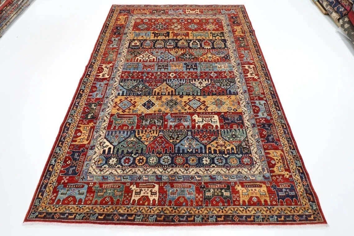 187 x 270 cm | High Quality Afghan Tribal Hand Knotted Veg Dye Wool carpet