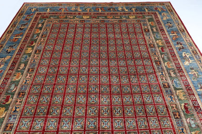 275 x 370 cm | Pazyryk Afghan Tribal Hand Knotted Carpet