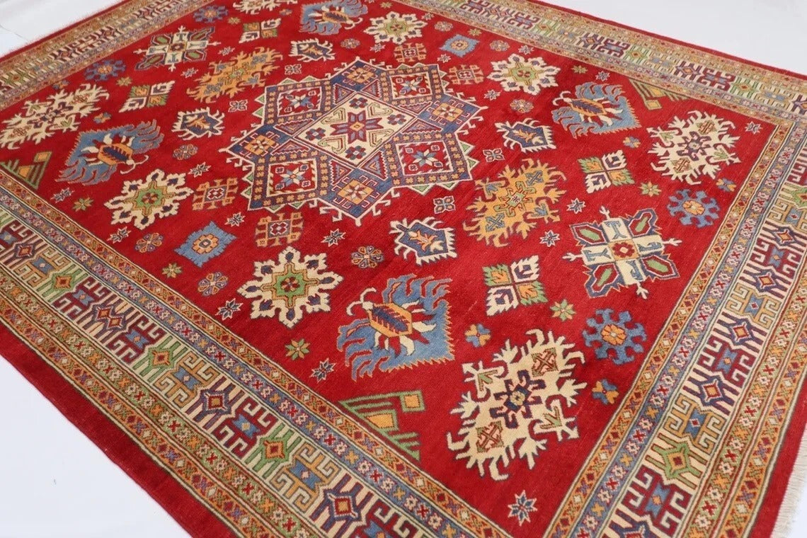 245 x 304 cm | Kazak Yakkish Afghan Tribal Hand Knotted Carpet
