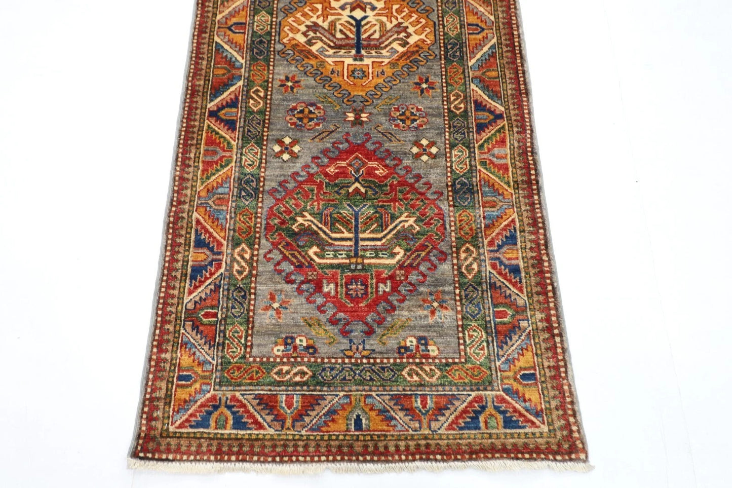 80 x 293 cm | Kazak Afghan Tribal Hand Knotted Wool Runner