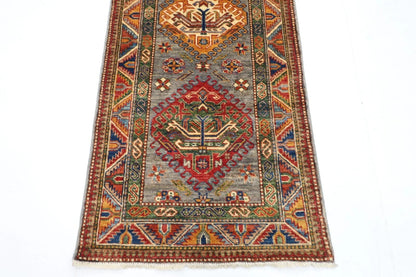 80 x 293 cm | Kazak Afghan Tribal Hand Knotted Wool Runner