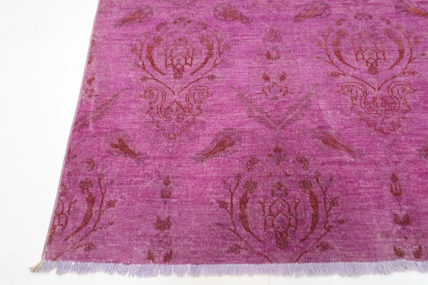 177 x 257 cm | Gabbeh Purple Afghan Tribal Hand Knotted Veg Overdye  Wool Carpet