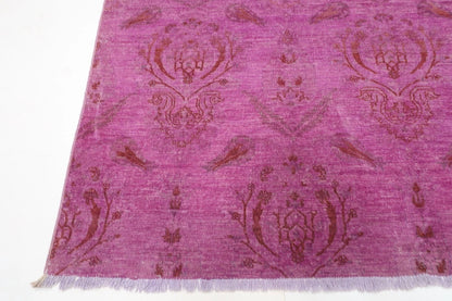 177 x 257 cm | Gabbeh Purple Afghan Tribal Hand Knotted Veg Overdye  Wool Carpet