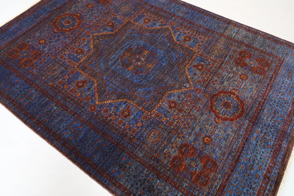174 x 245 cm | Mamluk Afghan Tribal Hand Knotted Veg Dye Wool Carpet