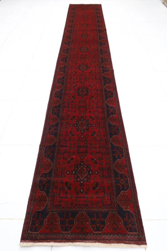 80 x 492 cm | Khal Mohammadi Afghan Tribal Hand Knotted Wool Runner