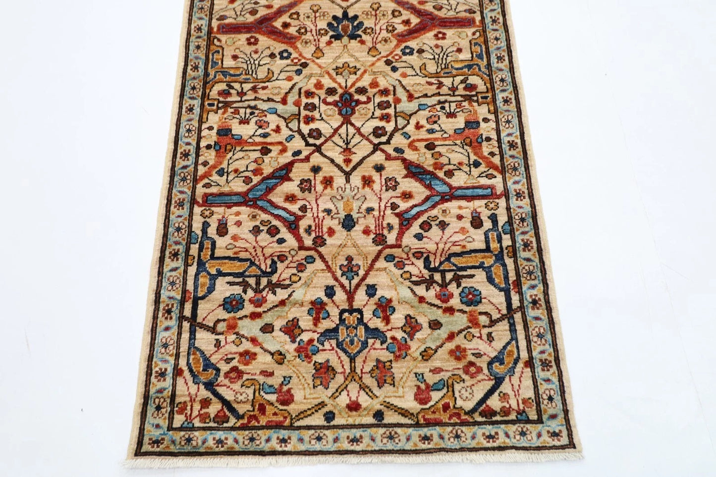 83 x 300 cm | Bidjar Beige Afghan Tribal Hand Knotted Wool Runner