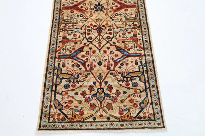 83 x 300 cm | Bidjar Beige Afghan Tribal Hand Knotted Wool Runner