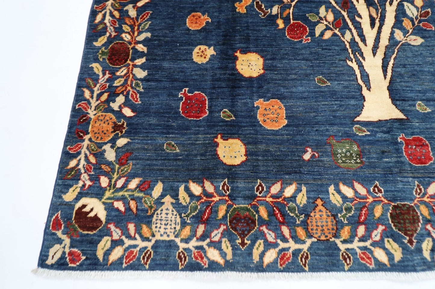 171 x 242 cm | Pomegranate Afghan Tribal Hand Knotted Veg Dye Wool Carpet
