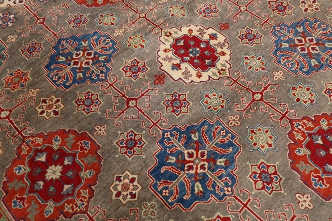 400 x 570 cm | Gray Tribal Large Size Area Rug Hand Knotted Carpet Living Room Rug