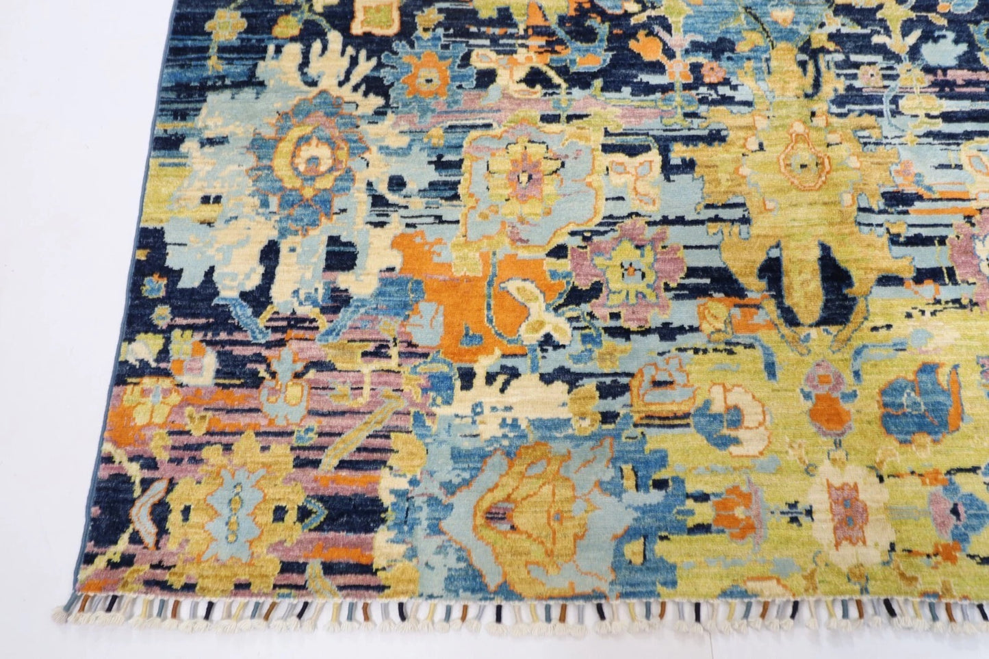 195 x 303 cm | Abstract Silk / Wool Afghan Tribal Hand Knotted Carpet