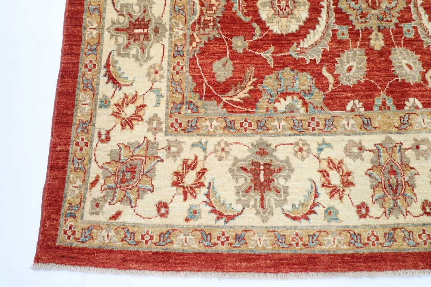 172 x 201 cm | Oriental Afghan Tribal Hand Knotted Veg Dye Wool Carpet