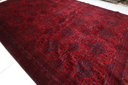 294 x 490 cm | Red Belgic Large Size Area Rug Hand Knotted Carpet Living Room Rug