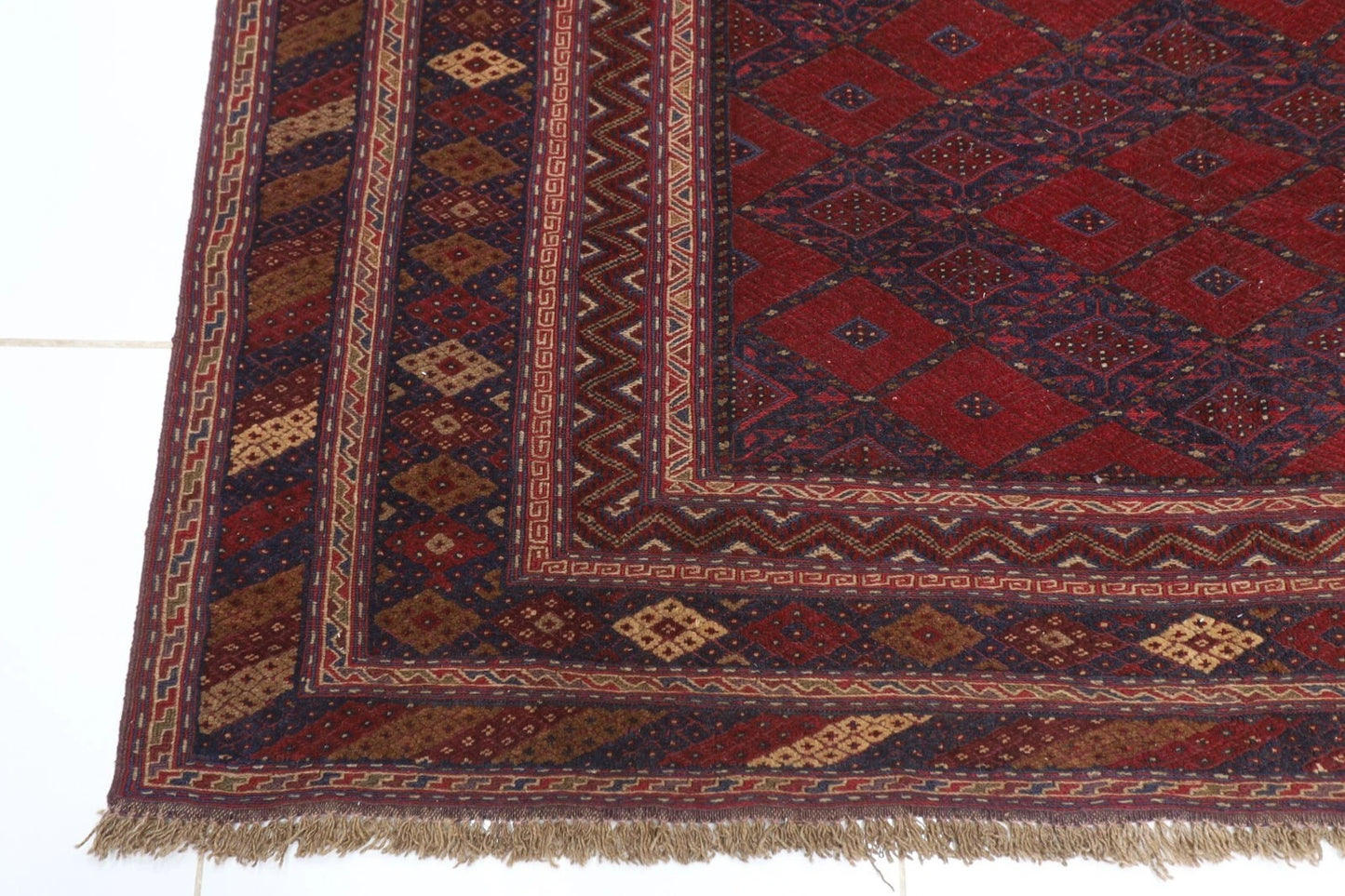 198 x 254 cm | Kilim Afghan Tribal Hand Knotted Veg Dye Wool Carpet