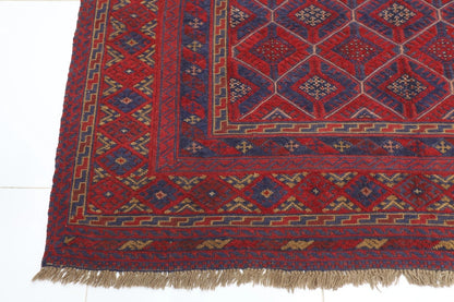 206 x 276 cm | Vintage Flat Weaved Carpet Kilim Afghan Tribal Hand Knotted Carpet