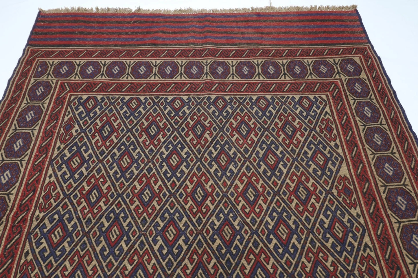 200 x 270 cm | Flat Weaved Kilim Afghan Tribal Hand Knotted Carpet