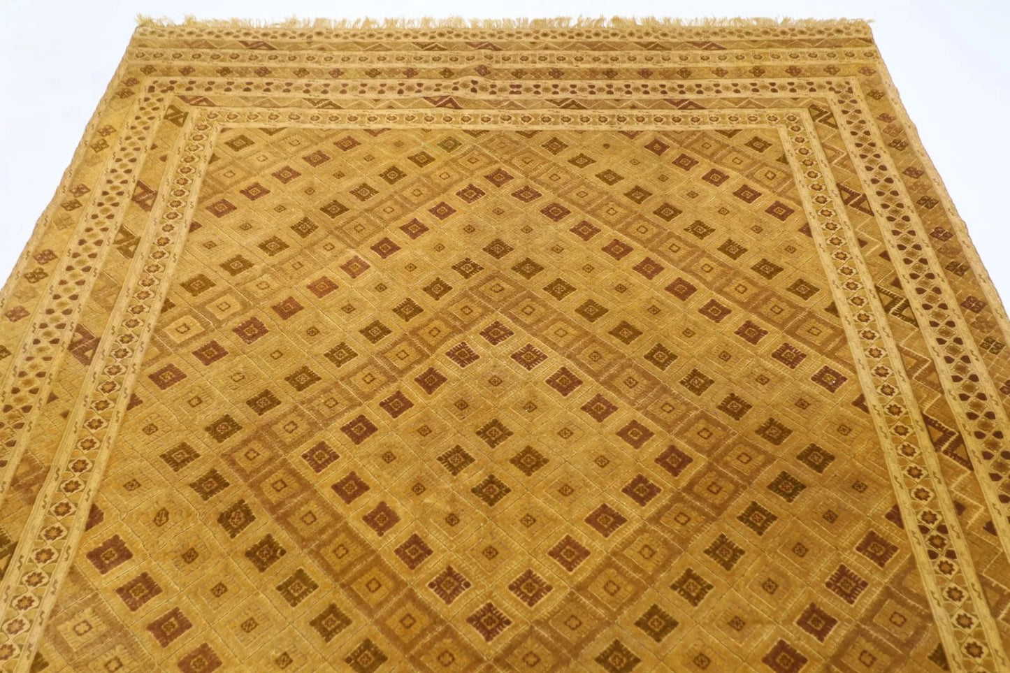 208 x 276 cm | Flat Weaved Carpet Kilim Afghan Tribal Hand Knotted Carpet