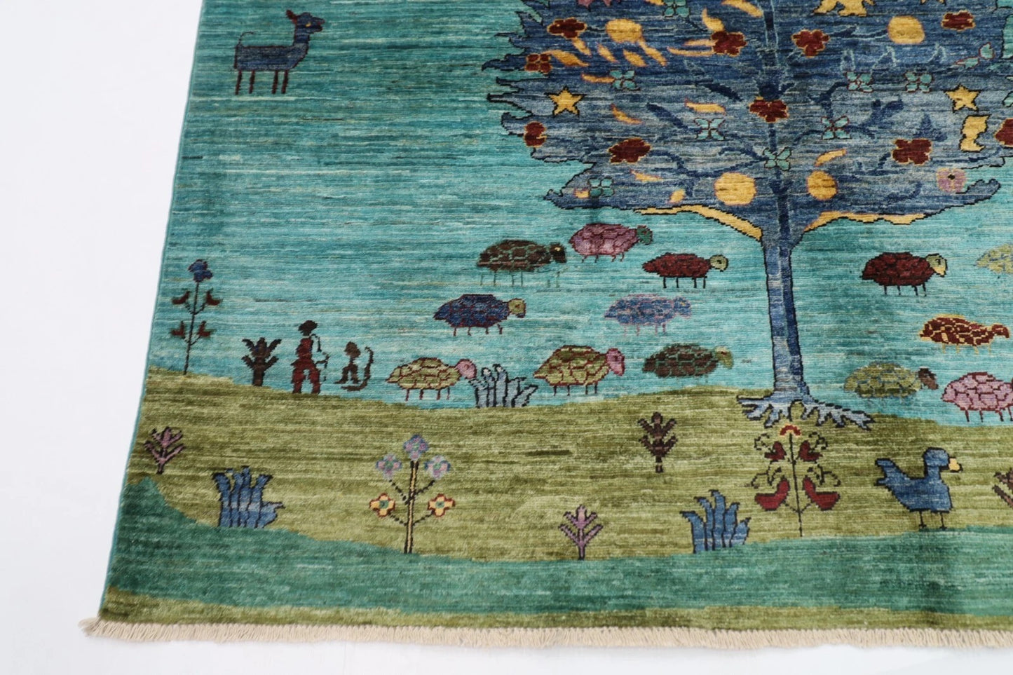 173 x 236 cm | Afghan Tribal Hand Knotted Veg Dye Wool Carpet