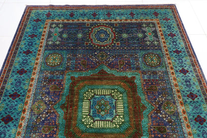 190 x 265 cm |  High Quality Mamluk Purple Afghan Tribal Hand Knotted Veg Dye Wool carpet