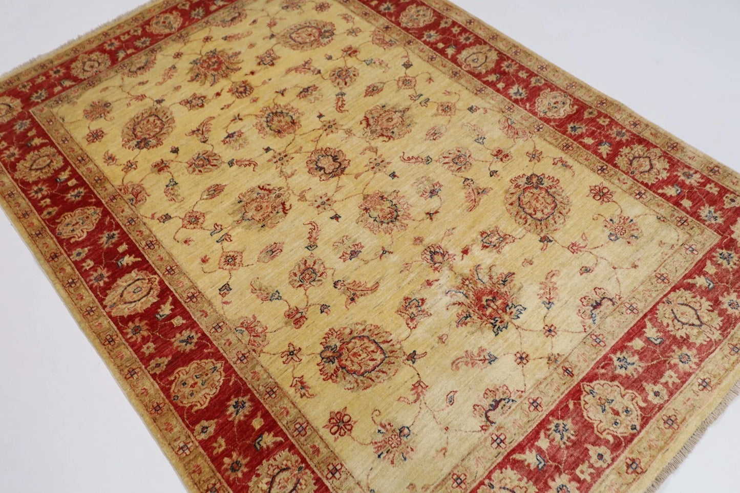 177 x 241 cm | Chobi Afghan Tribal Hand Knotted Veg Dye Wool Carpet
