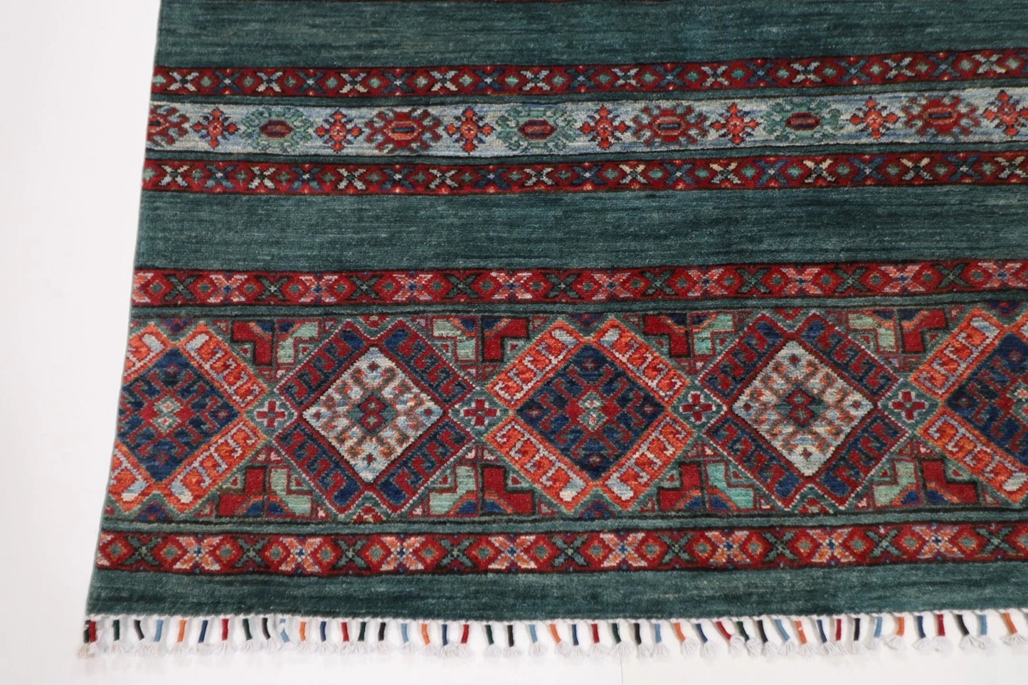 169 x 253 cm | Khorjun Afghan Tribal Hand Knotted Veg Dye Wool Carpet