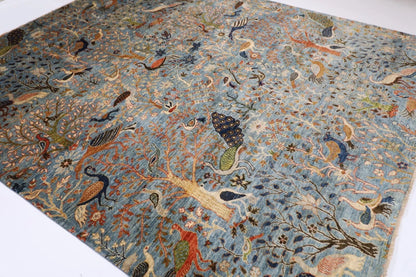 252 x 299 cm | Birds Afghan Tribal Hand Knotted Carpet