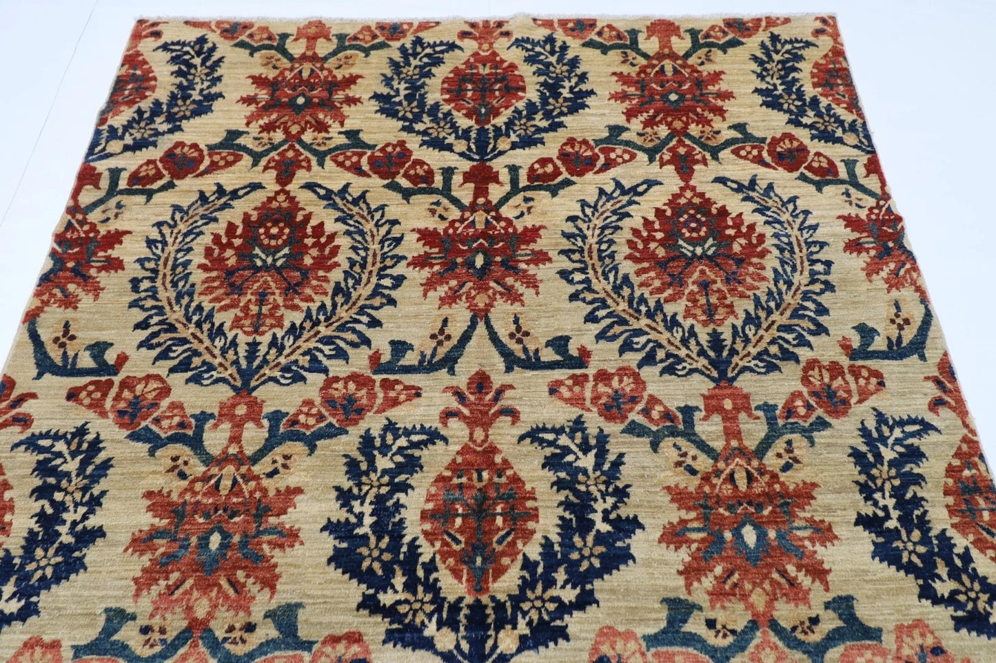 168 x 242 cm | Afghan Tribal Hand Knotted Veg Dye Wool Carpet