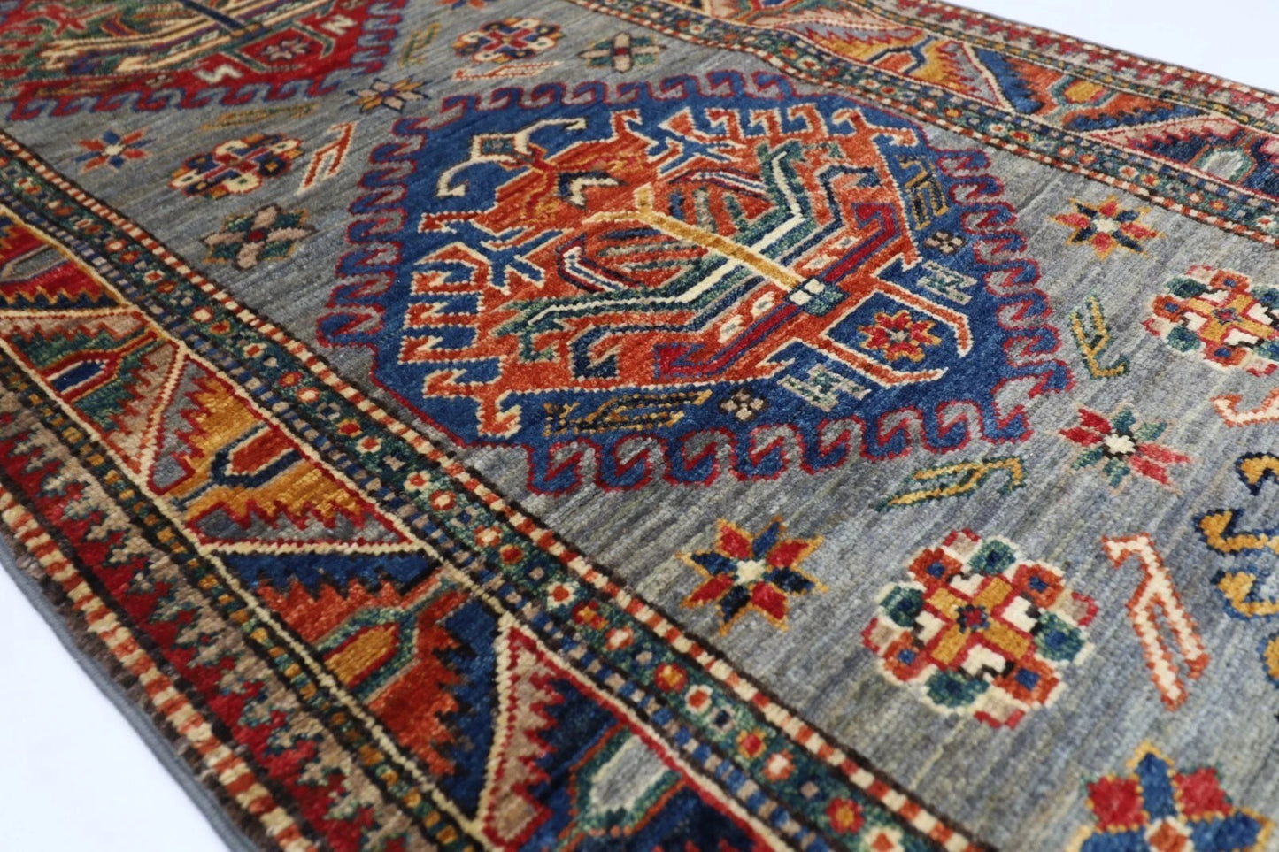 76 x 230 cm | Kazak Afghan Tribal Hand Knotted Wool Runner