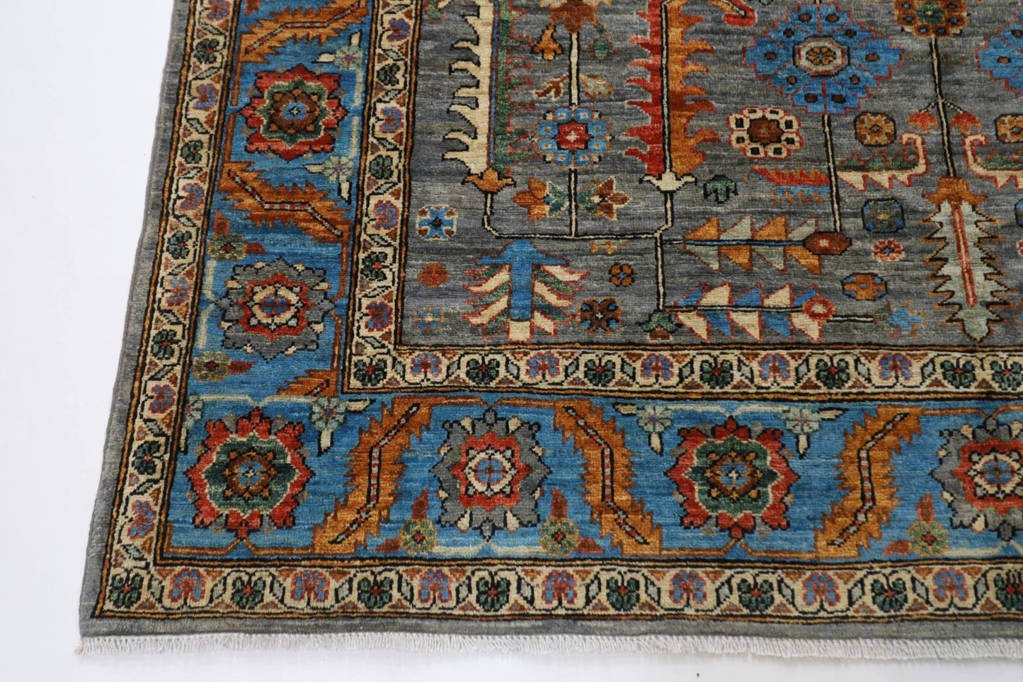 190 x 270 cm |  Bidjar Gray Afghan Tribal Hand Knotted Veg Dye Wool carpet