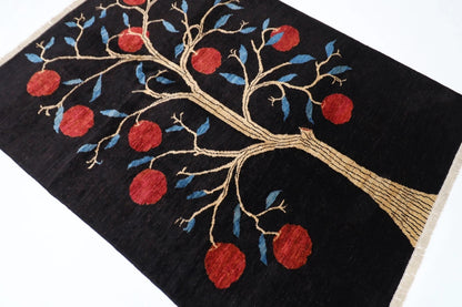 162 x 216 cm | Pomegranate Afghan Tribal Hand Knotted Veg Dye Wool Carpet