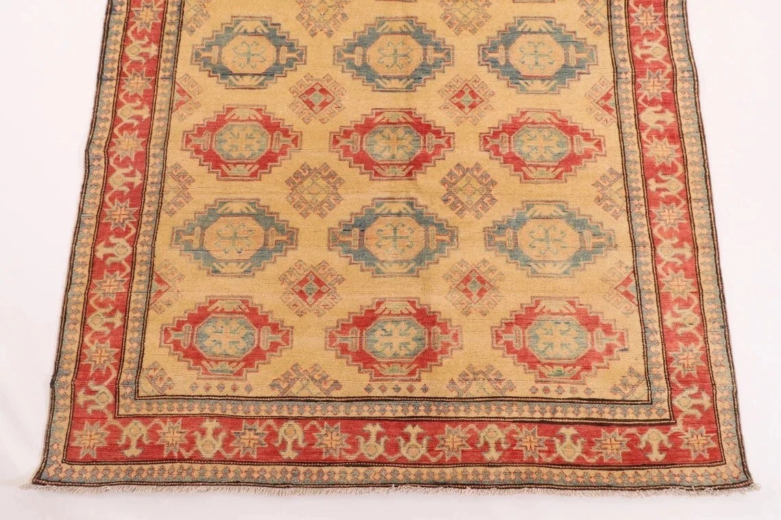 155 x 295 cm | Over Size Kazak Afghan Tribal Hand Knotted Veg Dye Wool Carpet