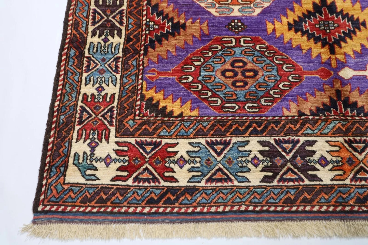 165 x 220 cm | Afghan Tribal Hand Knotted Veg Dye Wool carpet