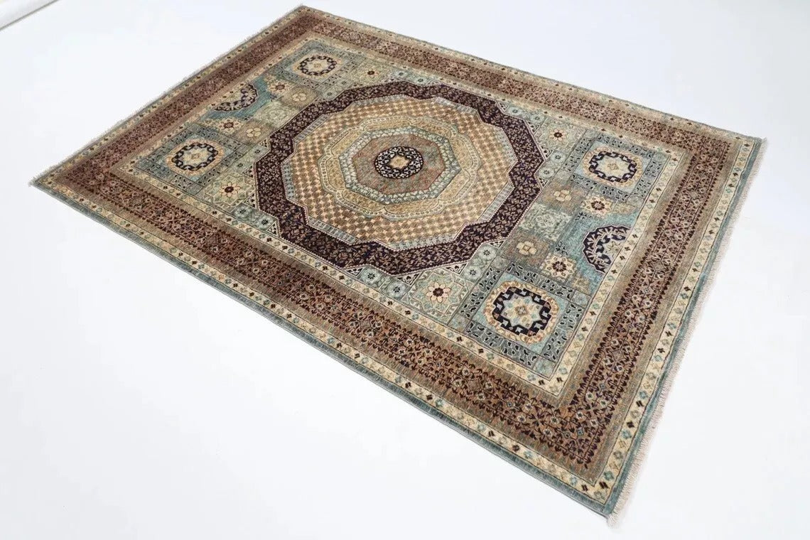 151 x 210 cm | Mamluk Afghan Tribal Hand Knotted Veg Dye Wool carpet