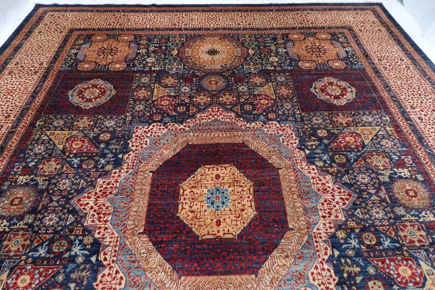 366 x 453 cm | Mamluk Afghan Tribal Hand Knotted Carpet