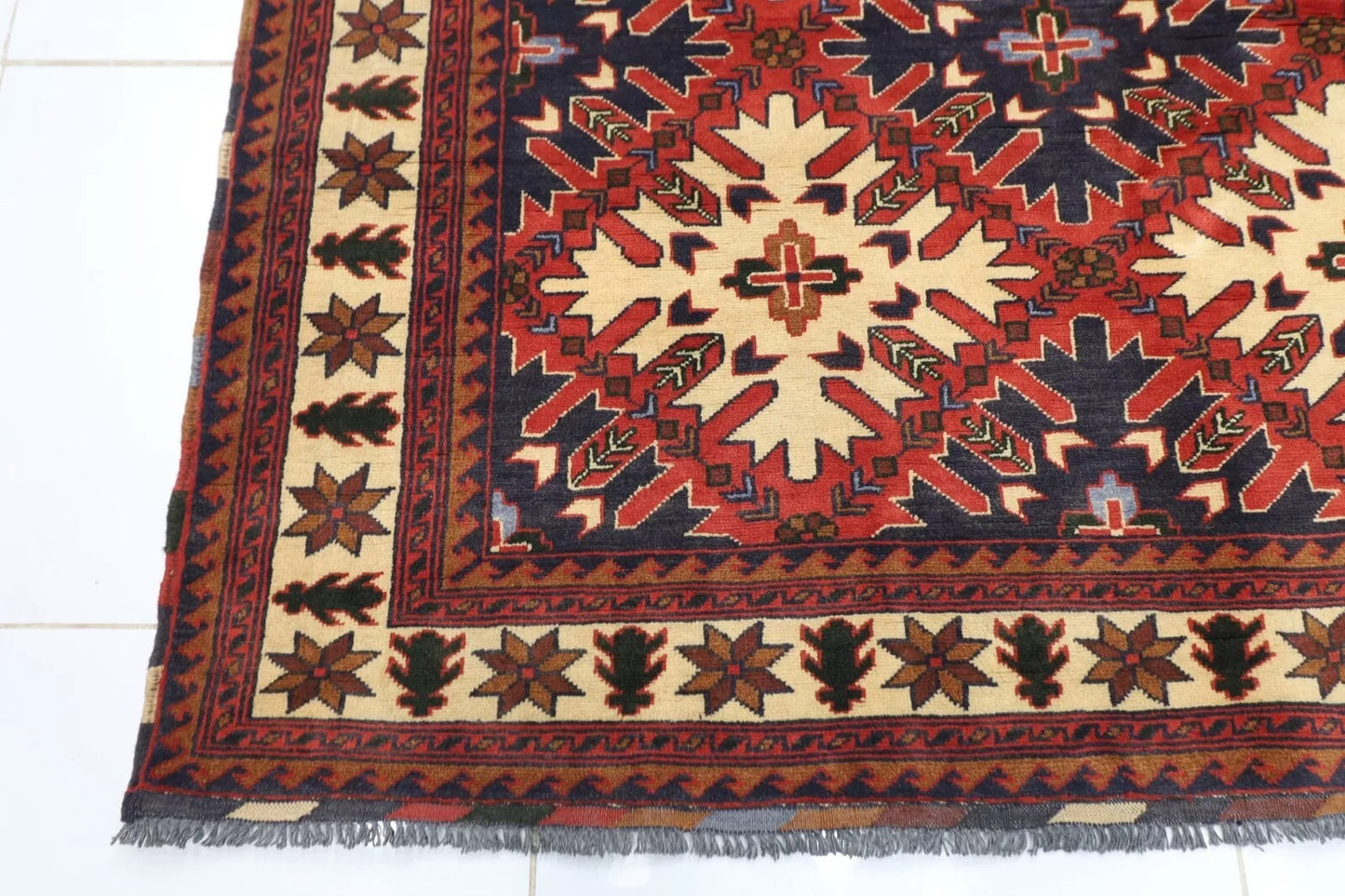 176 x 256 cm | Maranoce Afghan Tribal Hand Knotted Veg Dye Wool Carpet
