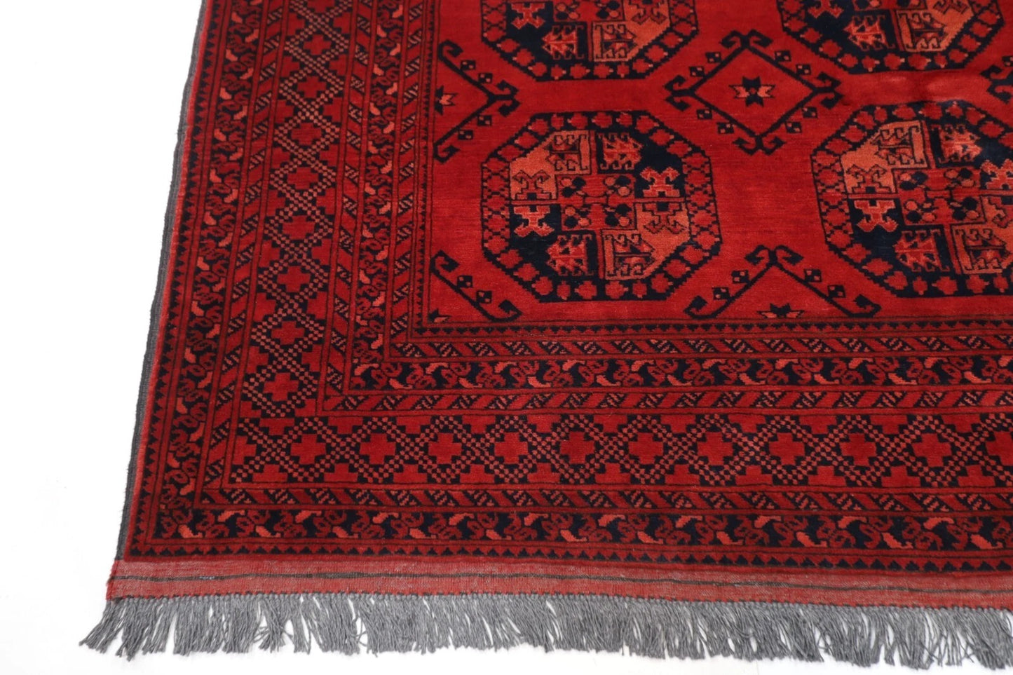 211 x 298 cm | Bokhara Afghan Tribal Hand Knotted Carpet