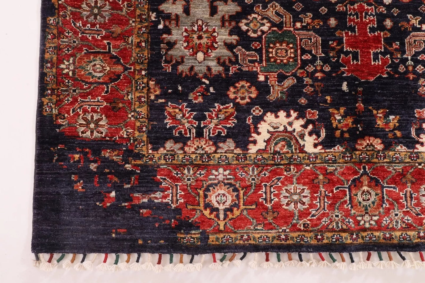 158 x 195 cm | Abstract Afghan Tribal Hand Knotted Veg Dye Wool Carpet