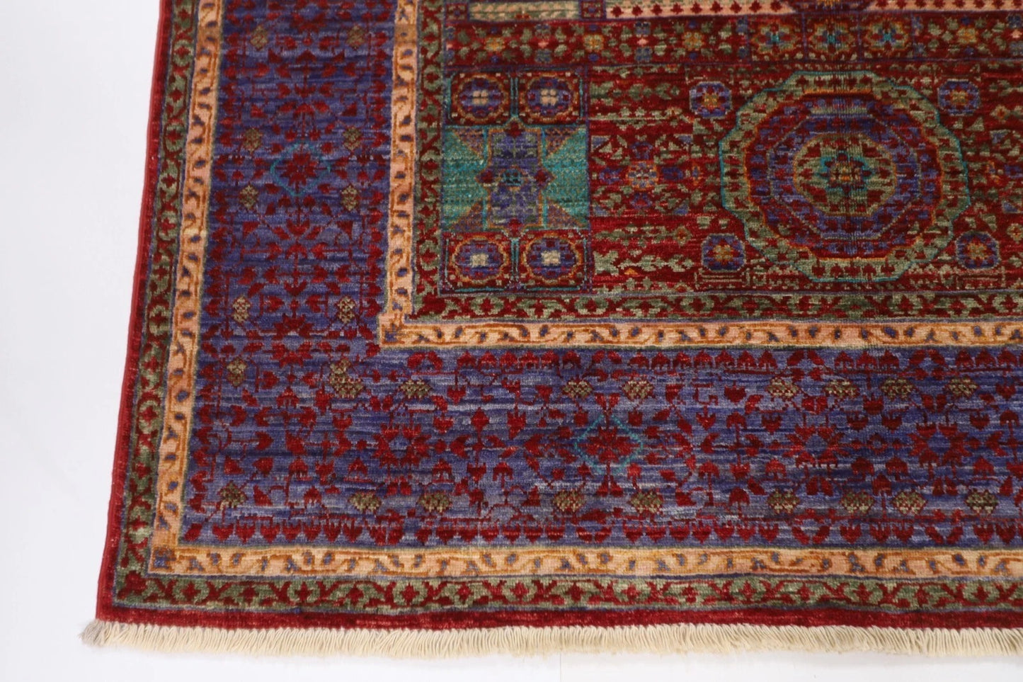 134 x 172 cm | Mamluk Afghan Tribal Hand Knotted Veg Dye Wool carpet